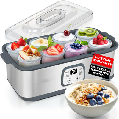 Yogurt Maker Machine With Digital Control | Adjustable Temperature & Time, 1.2L Capacity, Stainless Steel